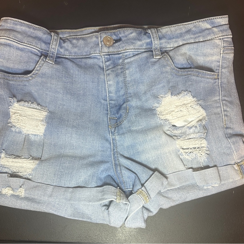 PacSun Light Blue Distressed Jean Shorts